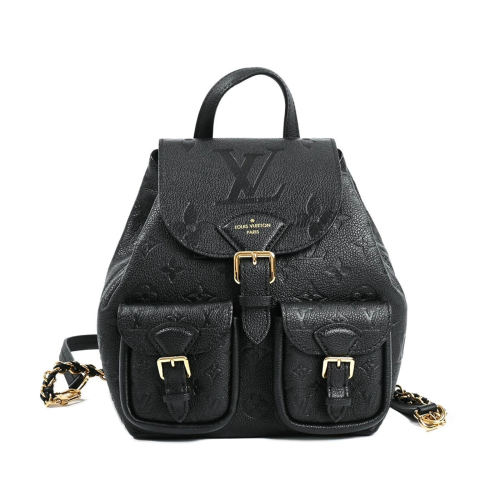Louis Vuitton Backpack Rucksack Leather Black